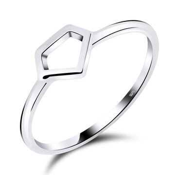 Hollow Diamond Shaped Silver Ring NSR-517